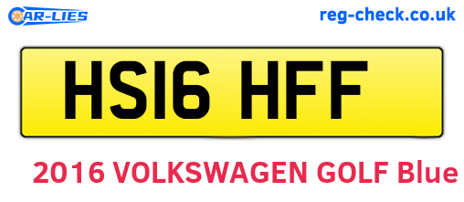 HS16HFF are the vehicle registration plates.