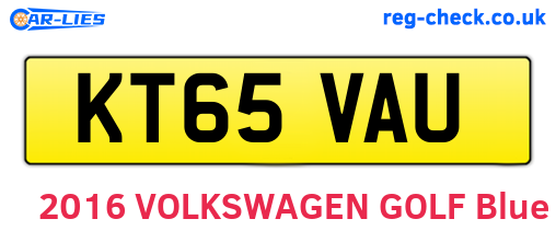 KT65VAU are the vehicle registration plates.