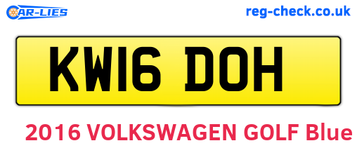 KW16DOH are the vehicle registration plates.