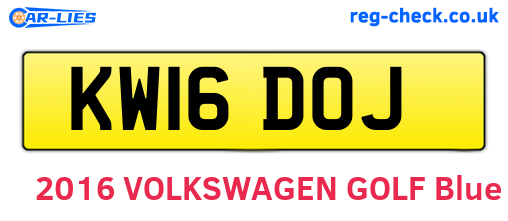 KW16DOJ are the vehicle registration plates.