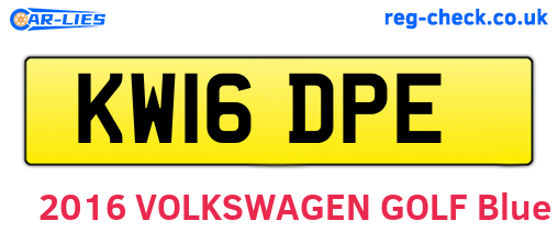 KW16DPE are the vehicle registration plates.