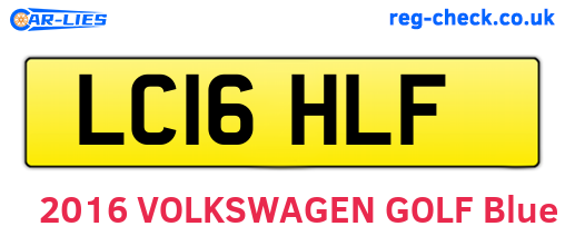 LC16HLF are the vehicle registration plates.
