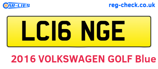 LC16NGE are the vehicle registration plates.