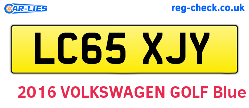 LC65XJY are the vehicle registration plates.
