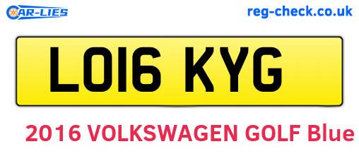 LO16KYG are the vehicle registration plates.