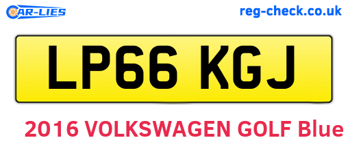 LP66KGJ are the vehicle registration plates.
