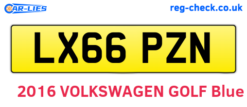 LX66PZN are the vehicle registration plates.