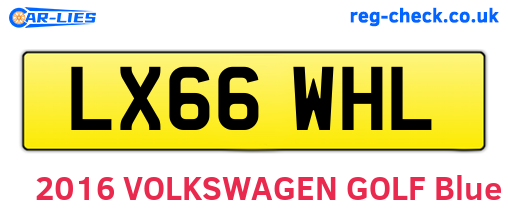 LX66WHL are the vehicle registration plates.
