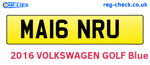 MA16NRU are the vehicle registration plates.