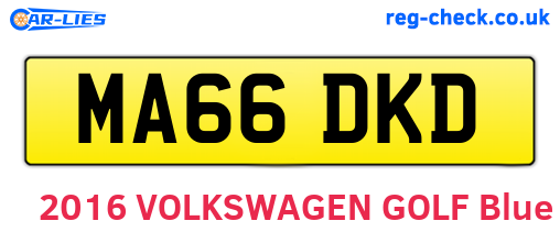 MA66DKD are the vehicle registration plates.