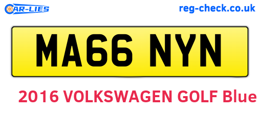 MA66NYN are the vehicle registration plates.