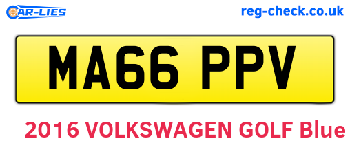 MA66PPV are the vehicle registration plates.
