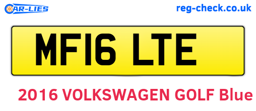 MF16LTE are the vehicle registration plates.