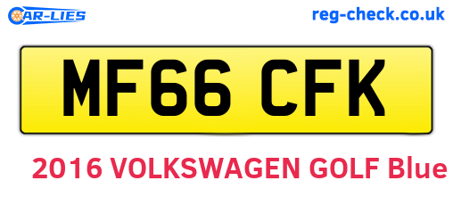 MF66CFK are the vehicle registration plates.