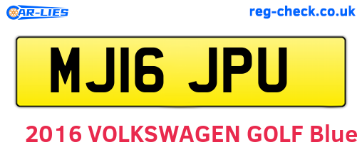 MJ16JPU are the vehicle registration plates.