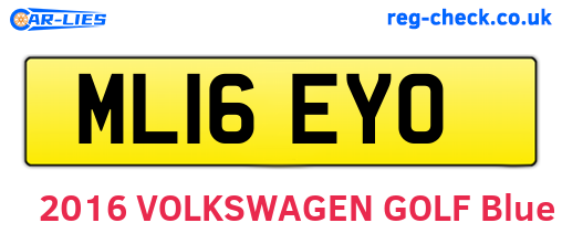 ML16EYO are the vehicle registration plates.