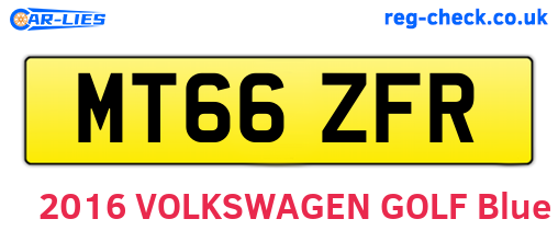 MT66ZFR are the vehicle registration plates.
