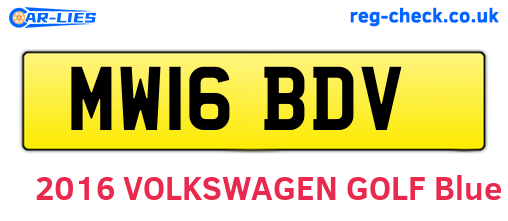 MW16BDV are the vehicle registration plates.