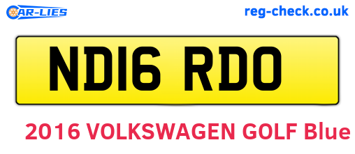 ND16RDO are the vehicle registration plates.
