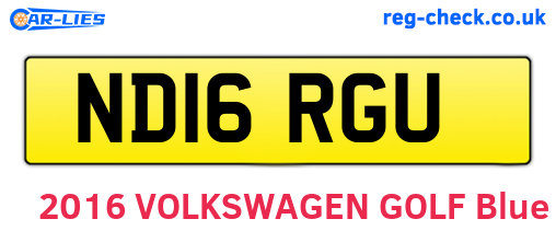 ND16RGU are the vehicle registration plates.