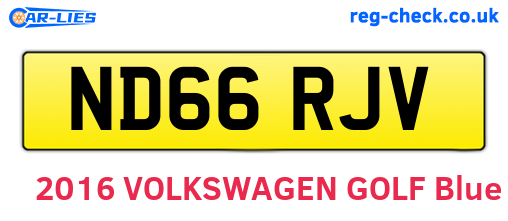 ND66RJV are the vehicle registration plates.