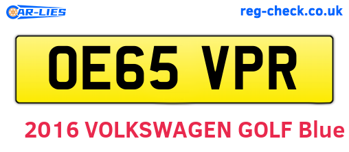 OE65VPR are the vehicle registration plates.