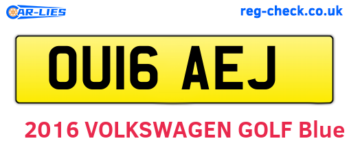 OU16AEJ are the vehicle registration plates.