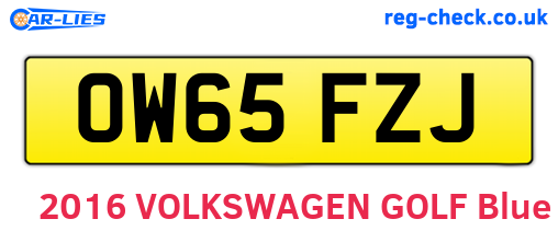 OW65FZJ are the vehicle registration plates.