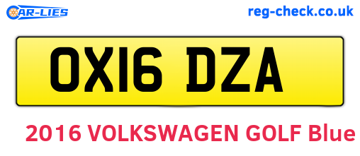 OX16DZA are the vehicle registration plates.