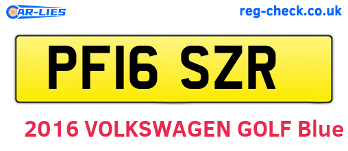 PF16SZR are the vehicle registration plates.