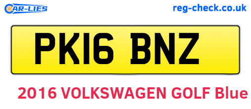 PK16BNZ are the vehicle registration plates.