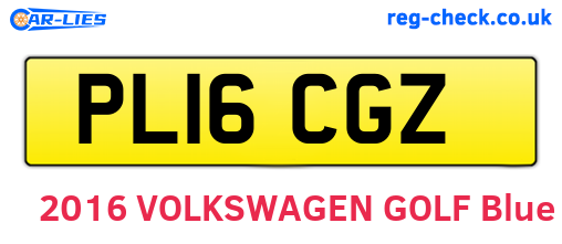 PL16CGZ are the vehicle registration plates.