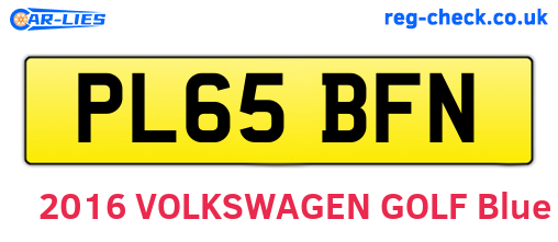 PL65BFN are the vehicle registration plates.