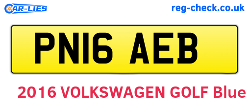 PN16AEB are the vehicle registration plates.