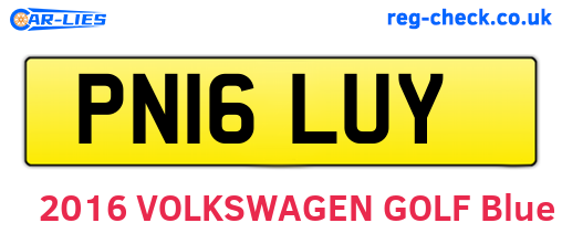 PN16LUY are the vehicle registration plates.