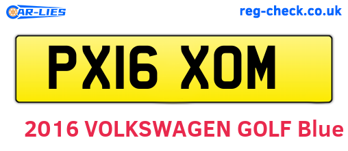 PX16XOM are the vehicle registration plates.
