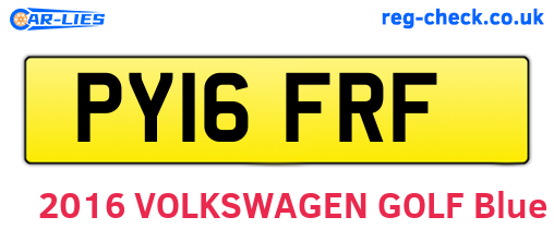 PY16FRF are the vehicle registration plates.