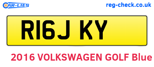 R16JKY are the vehicle registration plates.