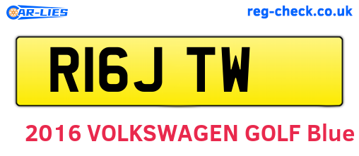 R16JTW are the vehicle registration plates.