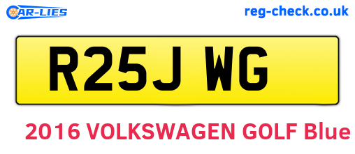 R25JWG are the vehicle registration plates.