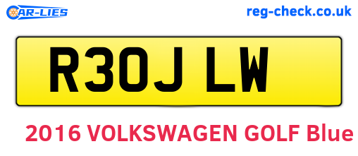 R30JLW are the vehicle registration plates.