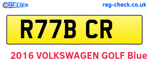 R77BCR are the vehicle registration plates.