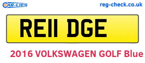 RE11DGE are the vehicle registration plates.