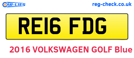 RE16FDG are the vehicle registration plates.