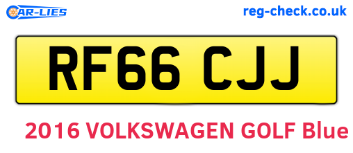 RF66CJJ are the vehicle registration plates.