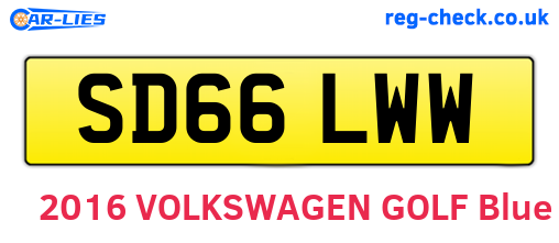 SD66LWW are the vehicle registration plates.