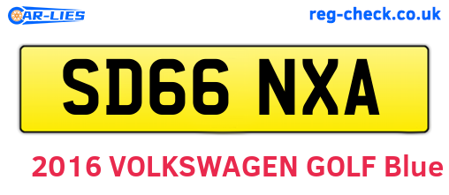 SD66NXA are the vehicle registration plates.