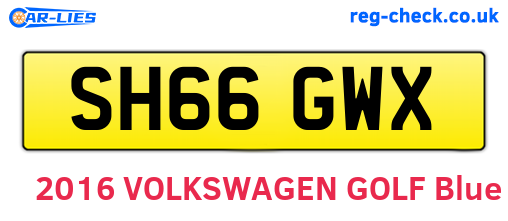 SH66GWX are the vehicle registration plates.