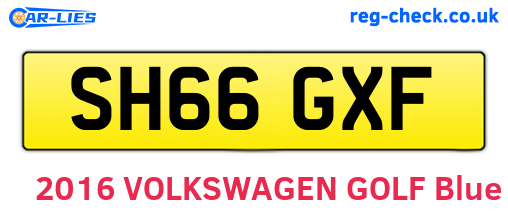 SH66GXF are the vehicle registration plates.