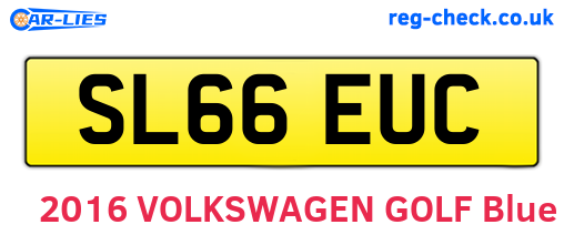 SL66EUC are the vehicle registration plates.